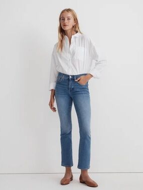 Madewell Mid-Rise Kick Out Crop Jeans – Mather Wash – 25P
